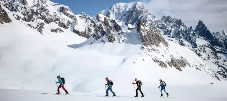 ski tour in the mountains